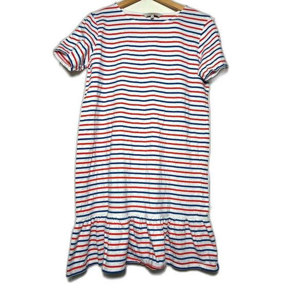 People Tree organic Cotton Dress Sz 12 Red White Blue Coastal Americana T shirt - Picture 2 of 4